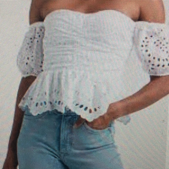 Express NWT off the shoulder eyelet top - Picture 2 of 5